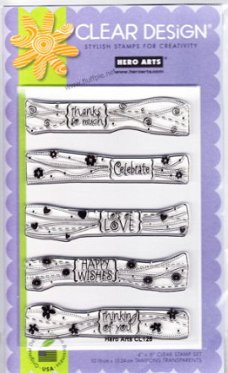 NIEUW Set clear stempels Bracket & Swirl Messages van Hero Arts