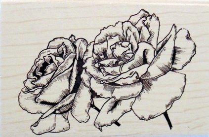 GROTE Houten stempel Roses van Sirius Hobby - 1