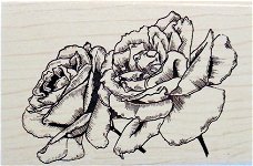 GROTE Houten stempel Roses van Sirius Hobby
