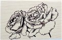 GROTE Houten stempel Roses van Sirius Hobby. - 1 - Thumbnail