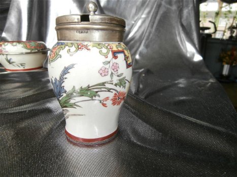 HM&Co.LTD England peper/zout /mosterd set in een houder van EPNS - 7