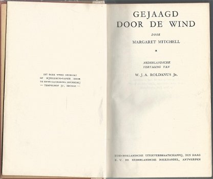 MARGARET MITCHELL**GEJAAGD DOOR DE WIND**LEREN RUG+LINNEN - 5