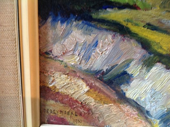Expressionistisch schilderij Dereymaeker 1930 gesigneerd. - Afbeelding 2