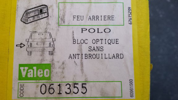 VW Polo II (86C) (81-90) Achterlicht Valeo 061355 Cibie 67615170 Links NOS - Afbeelding 8