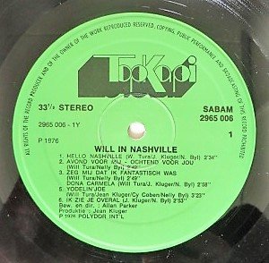 LP: Will Tura - Will in Nashville (Topkapi, 1976) Dutch Country - 4