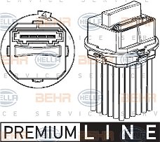 Kachelweerstand Aanjager Mini Clubman R55 R56 R57 HELLA