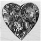 Houten stempel Flower & Bird Collage Heart van Magenta. - 1 - Thumbnail