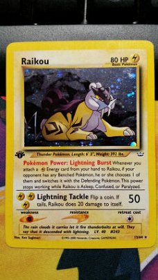 Raikou  13/64 Holo 1ste editie Neo Revelations nearmint// licht gebruikt