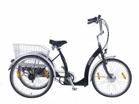 Volwassen driewieler elektrisch - Popal e-bike Deluxe zwart - 1