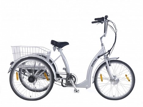 Volwassen driewieler elektrisch - Popal e-bike Deluxe zilver - 1