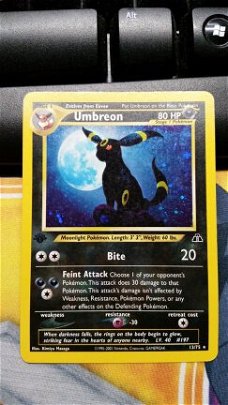 Umbreon  13/75 Holo 1ste editie Neo Discovery licht Gebruikt