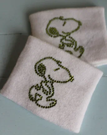 Zweetbandjes met Snoopy in glitter - NIEUW - nr. 1