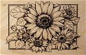 GROTE Houten stempel Sunflowers Border van Inkadinkado - 1 - Thumbnail