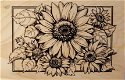 GROTE Houten stempel Sunflowers Border van Inkadinkado. - 1 - Thumbnail