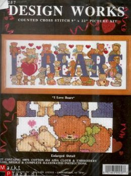 DESIGN WORKS C.BORDUURPAKKET I LOVE BEARS - 1