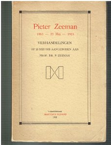 Verhandelingen op 25 mei 1935 aangeboden aan prof. P. Zeeman