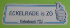 Sticker Eckelrade is ZO(rabobank)