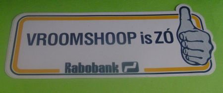Sticker Vroomshoop is ZO(rabobank) - 1