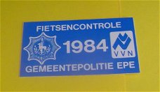 Sticker Fietscontrole gemeentepolitie Epe.