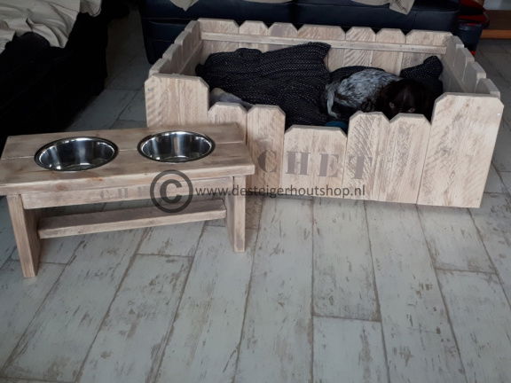 Steigerhouten hondenmand, model Chet. - Afbeelding 2