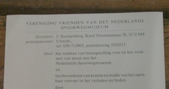 aanmeldingsformulier V V van het Nederlands Spoorwegmuseum - 2