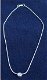 Mooie verzilverde halsketting met blauwe zirkonia. - 1 - Thumbnail