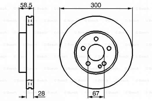 Remschijf vooras Mercedes Vito W639 BOSCH 0986479C50 - 1