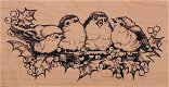 GROTE Houten stempel Winter Robin Birds van PSX - 1 - Thumbnail