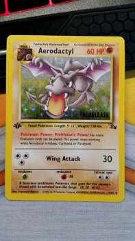 Aerodactyl prerelease 1/62 1ste editie Fossil licht gebruikt a3 - 1