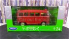 Vw T1 bus feuerwehr rood 1:24 Welly - 4 - Thumbnail