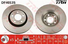 Remschijf Vooras Volvo S60 S80 V70 XC70 TRW DF4053S