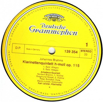 LP - Brahms - Klarinettenquintet - Karl Leister - 2