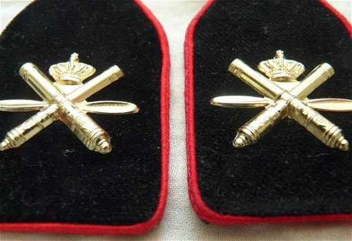 Kraagspiegels / Emblemen DT, Korps Luchtdoelartillerie, Officier, Koninklijke Landmacht.(Nr.2) - 2