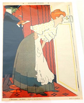 Prent Roubille [c. 1900] Kleurenillustratie Journalisme - 1