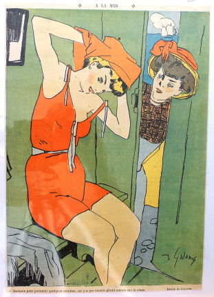 Prent Galanis 1906 Le Rire Strand Zee Kleurenillustratie - nr. 1