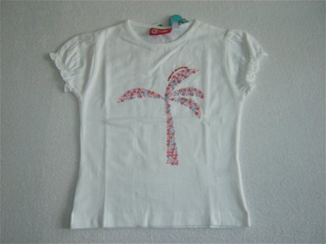 Leuk stretch T-Shirt met PALM maat 140 WIT - 1