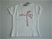 Leuk stretch T-Shirt met PALM maat 140 WIT - 1 - Thumbnail