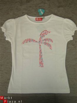 Leuk stretch T-Shirt met PALM maat 140 WIT - 4