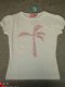 Leuk stretch T-Shirt met PALM maat 128 WIT - 4 - Thumbnail