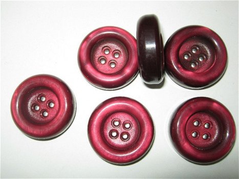 retro knopen , kleur : aubergine 33 mm. - 1