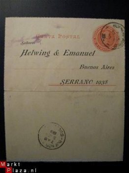 Antieke Carta Postal....1908...Dubbele kaart Buenos Aires - 1