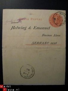 Antieke Carta Postal....1908...Dubbele kaart Buenos Aires