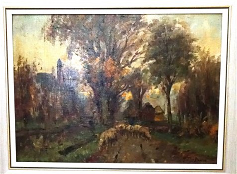 Jan J vd Stap Schilderij (paneel 50 x 37,5) Johannes Jacobus - 3