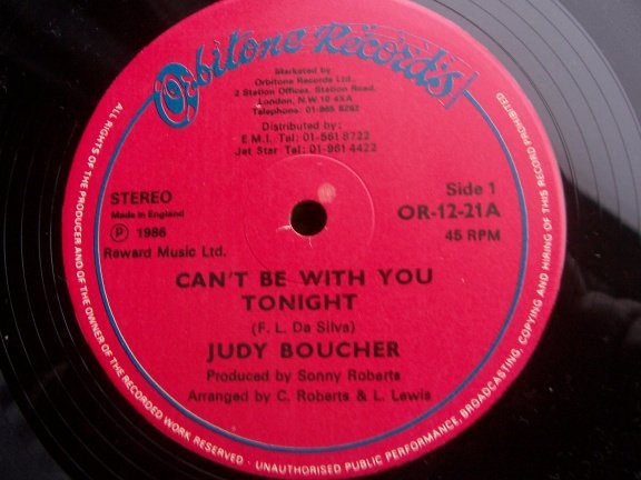 JUDY BOUCHER CAN'T BE WITH YOU TONIGHT - Afbeelding 2