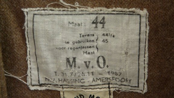Voering, Overjas / Regenjas, Uniform, Koninklijke Landmacht, MvO, maat: 44, 1957.(Nr.1) - 2