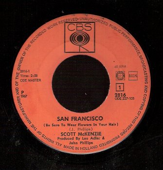 Scott McKenzie - Like An Old Time Movie - he Difference(III) vinylsingle SIXTIES - 1