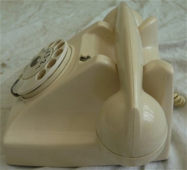 Vintage Telefoontoestel, Ericsson Rijen, Type 1951, Ivoorwit, PTT, jaren'50/'60.(Nr.1) - 4