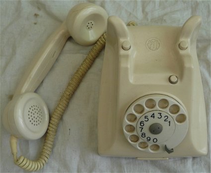Vintage Telefoontoestel, Ericsson Rijen, Type 1951, Ivoorwit, PTT, jaren'50/'60.(Nr.1) - 5