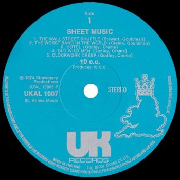 LP - 10CC - Sheet music - 1