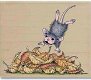 GROTE RETIRED houten stempel Fall Into Leaves van House Mouse - 1 - Thumbnail